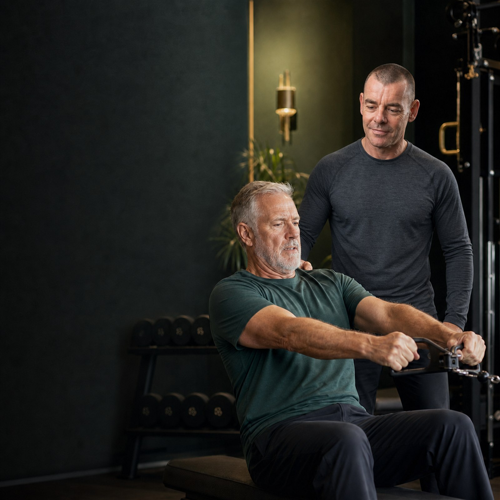 Ian Ross giving calm, personal coaching to a man over 50